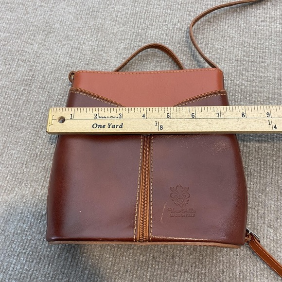 Leather Crossbody Bag Womens Small Brown Made In Italy Adjustable Strap - Picture 7 of 7